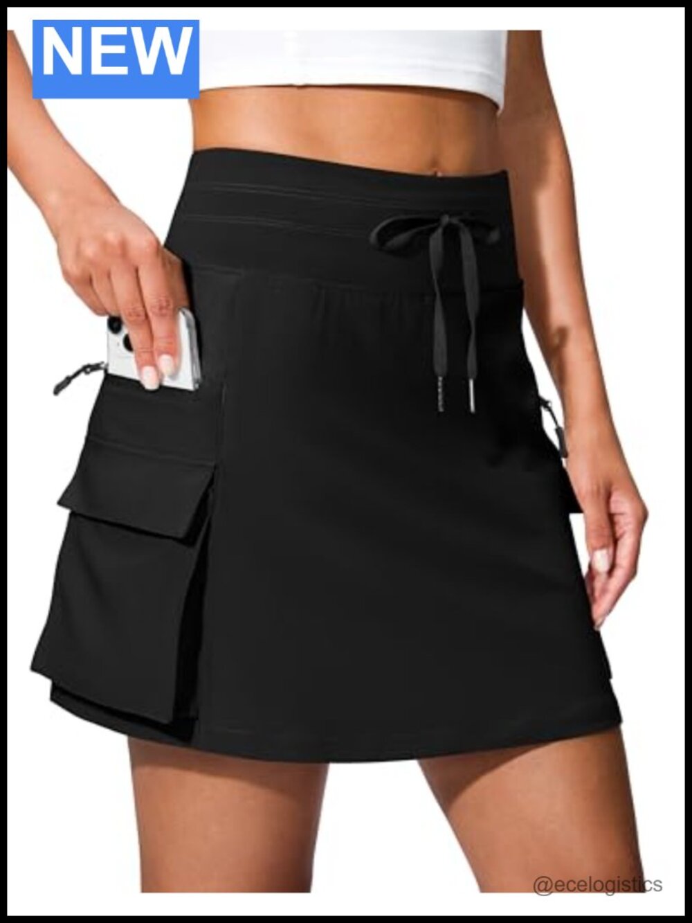 Women's Hiking Cargo Skort with 6 Pockets & Mesh Lining